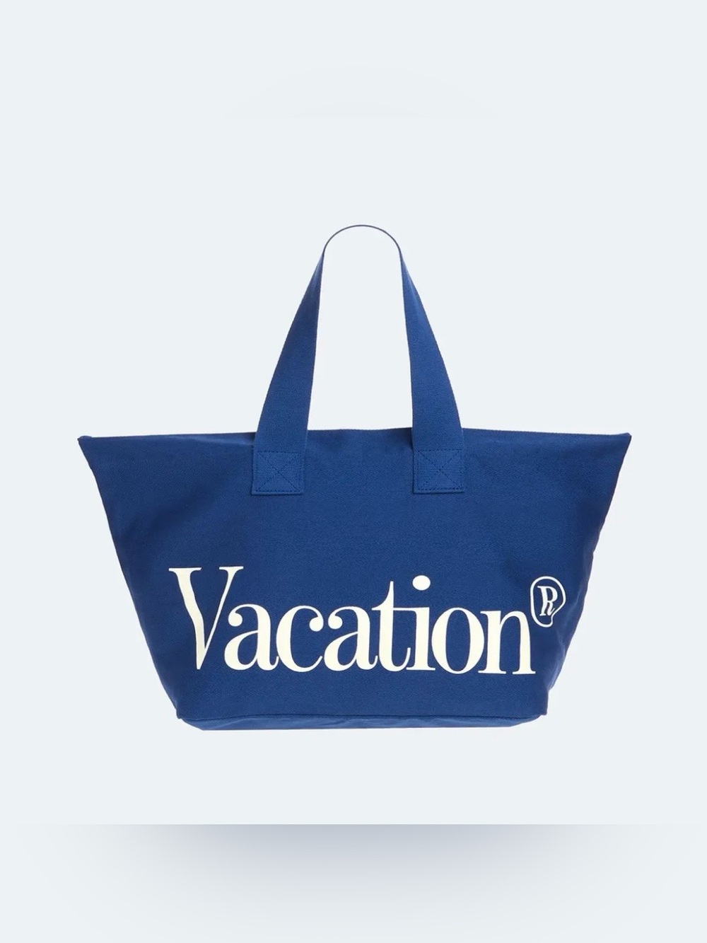 New Vacation Logo Blue Canvas Tote Bag